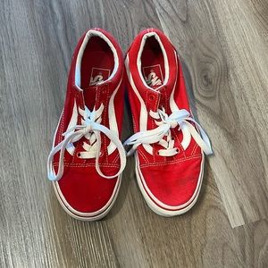 Red old skool vans